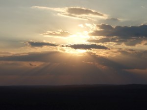 Sunset from top of El Tigre pyramid