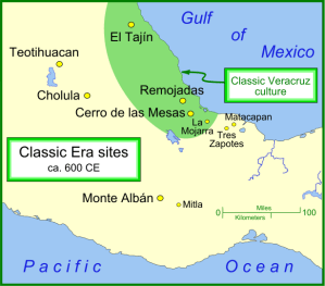 Map of major sites in central Mexico