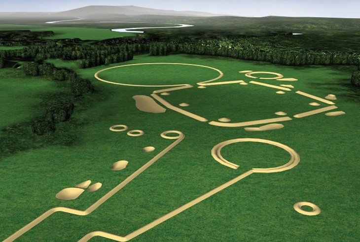 Model of Hopewell ceremonial earthworks